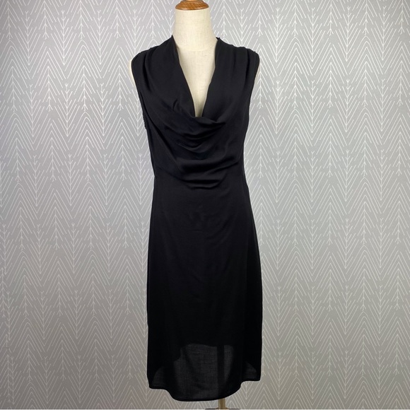 HELMUT LANG Cowl Neck Black Dress - Picture 2 of 9